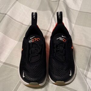 Nike Kids Black and Orange Air 270 Slip-On Sneakers